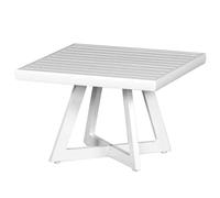 Alexis Lounge Table 50x50 Aluminum Matte White Garden Bar Table