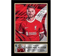 Alexis Mac Allister Signed Poster - Autographed Liverpool FC Memorabilia - Framed Portrait Print with Plaque - Argentina Football Collectible Gift, A2 Poster + Black Frame