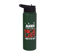 Alexis On The Nice List Funny Christmas Alexis Name Stainless Steel Insulated Water Bottle