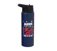 Alexis On The Nice List Funny Christmas Alexis Name Stainless Steel Insulated Water Bottle
