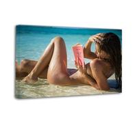 Alexis Ren Naked Nude Book Hot Sexy Beach Ocean Model Poster Decorative Painting Canvas Wall Posters And Art Picture Print Modern Family Bedroom Decor Posters 08x12inch(20x30cm)