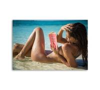 Alexis Ren Naked Nude Book Hot Sexy Beach Ocean Model Poster Decorative Painting Canvas Wall Posters And Art Picture Print Modern Family Bedroom Decor Posters 12x18inch(30x45cm)
