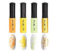 ALEXNAILART 4 Colors Nail Polish Set, Printed Nail Polish, Plastic Bottle, Portable Nail Pigment Stamping Tool, 10ml (16), Includes Nail Art Stamping Tool