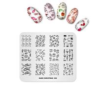 Alexnailart Nail Art Stamping Plate Template Christmas Theme Candy Crystal Ball Gingerbread Man Gift Pattern DIY Nail Art Image Stamp Stamping Plates Manicure Print Tool