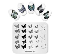 Alexnailart Nail Stamping Plate Butterfly Nail Stamping Plates Set Elegant Wing Designs for Nail Art Professional Steel Manicure Stamp Plates for DIY Salon & Home Use (NA001)