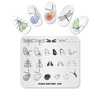 Alexnailart Nail Stamping Plate Nail Art Stamp Template Image Stencils Manicure Print with Nature Insect Butterfly Snails Dragonfly Patterns Nail Art DIY Tool
