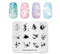 Alexnailart Waterdrop Nail Stamping Plates Set Abstract Irregular Droplet Designs for Unique Nail Art Professional Steel Manicure Stamp Plates for DIY & Salon Use (FA029)