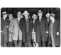 ALEXXO Gangster Mobster AL Capone Criminal Mob Mafia Poster Metal Tin Sign Wall Art Plaque Decor for Home Bar Pub Club Cafe 8x12 inch