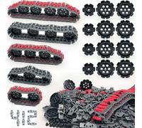 ALEYOOTECHE 412PCS Technical Building Block Tank Track & Wheel Set - Non-Slip Tread & Chain Links MOC Parts for Robots, Cars, Motorcycles Compatible with Major Brands Tech Bricks