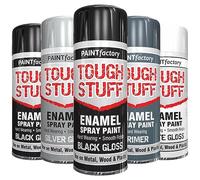 AlezyB 1 x Enamel Black Gloss 400ml Tough Stuff Hard Wearing Smooth Aerosol for Metal Wood Plastic