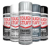 AlezyB - 1 x Enamel Silver Gloss 400ml Tough Stuff Hard Wearing Smooth Aerosol for Metal Wood Plastic