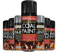 AlezyB - 1 x High Temperature Coal Aerosol Spray Paint 400ml, Stove Up To 600°C, Engine Exhaust Adhesion, Heat Resistant Wood Burners, BBQ Grill - HTV2