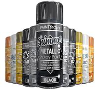 AlezyB 1 x Metallic Black Spray Paint 200ml Multi-Purpose Aerosol Use for Metal and Wooden Furniture, Ornaments, Decorative Items and Much More for Interior & Exterior