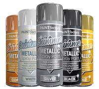 AlezyB - 1 x Metallic Bright Silver Spray Paint 200ml Multi-Purpose Aerosol Use for Metal and Wooden Furniture, Ornaments, Decorative Items and Much More for Interior & Exterior