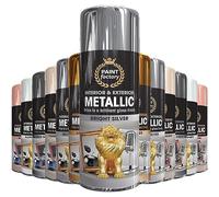 AlezyB 1 x Metallic Bright Silver Spray Paint 400ml Multi-Purpose Aerosol Use for Metal and Wooden Furniture, Ornaments, Decorative Items and Much More for Interior & Exterior