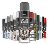 AlezyB - 1 x Multi Purpose Metallic Gun Metal Grey Spray Paint 400ml Aerosol Spray for Metal and Wooden Furniture, Ornaments, Decorative Items and Much More for Interior & Exterior - MTLV2