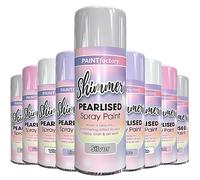 AlezyB 1 x Pearlised Shimmer Silver Aerosol Spray Paint 400ml Use Aerosol Spray Paint in variety of colors White Pink Silver Lilac,Arts Crafts