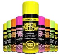 AlezyB 1 x Yellow Neon Spray Paint 400ml Fluorescent Bright Aerosol Extra Bright Graffiti (Banksey) Paint Assorted Colour