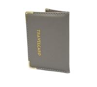 AlezyB - 1x Bus Pass Holder Grey Travel Card, Credit Card and ID Card Holder for Men and Women Soft Leather, Card Cases & Money Organisers