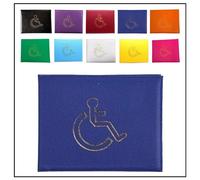 AlezyB - 1x Dark Blue Disabled Badge Holder, PU Leather Badge Wallet Protector Disabled Parking Permit Cover Holder