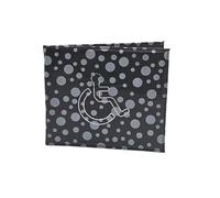 AlezyB - 1x Dotted Black Disabled Badge Holder, PU Leather Badge Wallet Protector Disabled Parking Permit Cover Holder