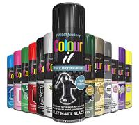AlezyB 1x Flat Black Matt All Purpose Aerosol Spray Paint 250ml, Quick Drying & Excellent Coverage Acrylic Spray Paint For wood, Metal, Plastic and More, Interior & Exterior Use
