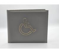 AlezyB - 1x Grey Disabled Badge Holder, PU Leather Badge Wallet Protector Disabled Parking Permit Cover Holder