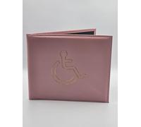 AlezyB - 1x Light Pink Disabled Badge Holder, PU Leather Badge Wallet Protector Disabled Parking Permit Cover Holder