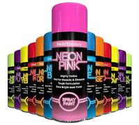 AlezyB 1x Neon Spray Paint Pink 200ml Flouroscent Aerosol Extra Bright DIY Graffiti (Banksey) Paint, Assorted Colour Paint