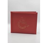 AlezyB - 1x Red Disabled Badge Holder, PU Leather Badge Wallet Protector Disabled Parking Permit Cover Holder