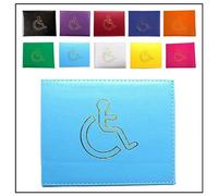 AlezyB - 1x Sky Blue Disabled Badge Holder, PU Leather Badge Wallet Protector Disabled Parking Permit Cover Holder