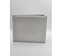 AlezyB - 1x White Disabled Badge Holder, PU Leather Badge Wallet Protector Disabled Parking Permit Cover Holder