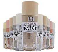 AlezyB - 4 x Hessian Chalk Finish Spray Paint 400ml - Furniture Spray Paint Aerosol for Smooth Touch Matt Finish Office and Home