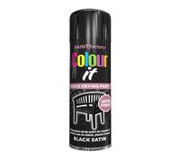 AlezyB - 6 x Black Satin All Purpose Aerosol Spray Paint 250ml. Excellent Coverage, Quick & Fast Drying for interior & exterior Multipurpose Spray for Metal | Plastic | Wood | Glass.
