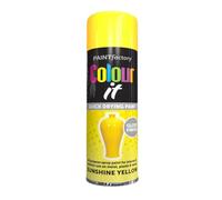 AlezyB - 6 x Sunshine Yellow All Purpose Aerosol Spray Paint 250ml. Excellent Coverage, Quick & Fast Drying for interior & exterior Multipurpose Spray for Metal | Plastic | Wood | Glass.
