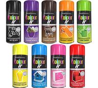 AlezyB - 9 Mix Cans Gloss Finish All Purpose spray paint 400ml Multipurpose AerosoL, Quick and Fast Drying and Excellent Coverage for Metal, Wood, Plastic - A10