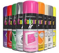 AlezyB - 9 Mix Cans Gloss Finish All Purpose spray paint 400ml Multipurpose AerosoL, Quick and Fast Drying and Excellent Coverage for Metal, Wood, Plastic and More - A12