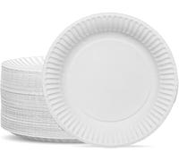 AlezyB - Pack of 500 White Disposable Paper Plates, 9-inch / 23cm, White Paper Plates Perfect for Catering & Everyday use, Ideal for BBQ's, Parties and Events.