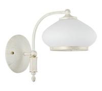Alfa Astoria wall light with glass shade, white