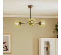 Alfa Itoris ceiling light, 3-bulb, black/gold
