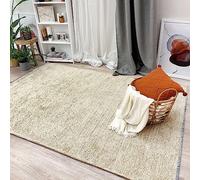 Alfa Rich 125x180 Cm Area Rugs, Beige Rug, Cotton Soft Modern Washable Solid Rectangular Rug