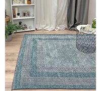Alfa Rich 125x180 Cm Area Rugs, Light Blue Rug, Scandinavian Cotton Soft Modern Washable Rectangular Rug