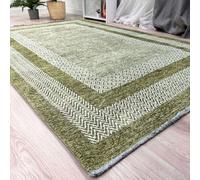 Alfa Rich 200x290 Cm Green Washable Area Rugs for Living Room Bedroom Kitchen Dining Cotton Rug