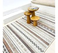 Alfa Rich 77x150 Cm Area Rugs, Beige Grey Black Cream Rug, Cotton, Washable Runner Rug