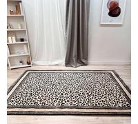 Alfa Rich 77x150 Cm Leopard Beige Black Washable Area Rugs for Living Room Bedroom Kitchen Cotton Runner