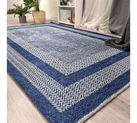 Alfa Rich 77x150 Cm Navy Blue Washable Area Rugs for Living Room Bedroom Kitchen Dining Cotton Runner