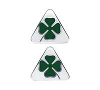 Alfa Romeo 21841 3D Sticker 2 Four-Leaf Clovers DX+SX, Green and White, Set of 2, 10 cm 21841