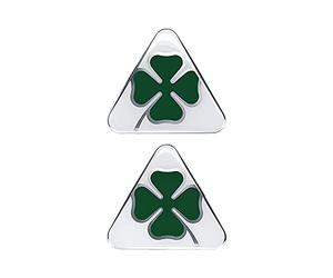 Alfa Romeo 21841 3D Sticker 2 Four-Leaf Clovers DX+SX, Green and White, Set of 2, 10 cm 21841
