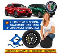 Spare Wheel Kit Alfa Romeo Stelvio 18” Free Jack 5 Holes DOT2025