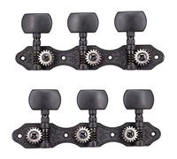 ALFAAL 1 Pair Vintage Acoustic Guitar String Tuning Pegs Guitar Tuners Acacia Knobs 3R3L Black